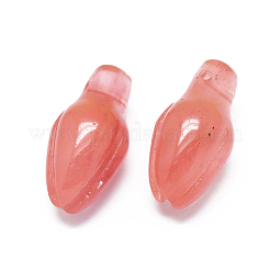 ウォーターメロンストーンガラスペンダント  花  16.5~17.5x8~9mm  穴：0.8mm&nbsp;G-F637-18E
