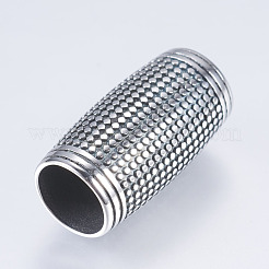 304ステンレスチューブビーズ  大穴ビーズ  アンティークシルバー  23x12mm  穴：8.5mm&nbsp;STAS-I076-085AS