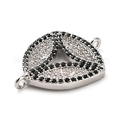 Подвески-соединители из латуни с микропаве из прозрачного и черного кубического циркония&nbsp;KK-L229-060P