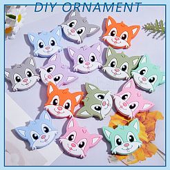 14 шт. 7 стиля силиконовые фокусные бусины в виде кошачьей головы JX664A