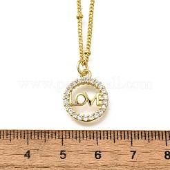 Латунные прозрачные кубические циркониевые подвески ожерелья для женщин NJEW-A039-02C-G