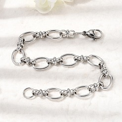 201 Edelstahl-Armbänder mit ovalen Gliederketten für Herren&nbsp;STAS-T077-05P