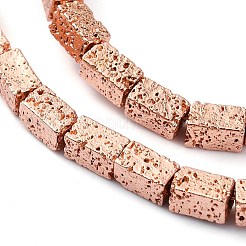 Fili di perle di roccia lavica naturale elettrodeposta&nbsp;G-I360-K02-03