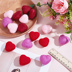 16 Stück 4 Farben Herz handgemachte Wollfilz Ornament Zubehör&nbsp;DIY-CY00003-06