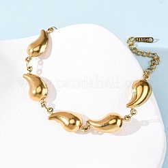 Браслеты из нержавеющей стали 304 в форме капли для женщин BJEW-L706-05G