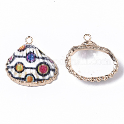 Подвески из ракушек с натуральным гребешком и гальваническим принтом X-SSHEL-R047-04-A05