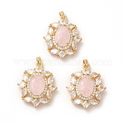 Подвески из латуни и дробленого льда с кубическим цирконием KK-H438-06G