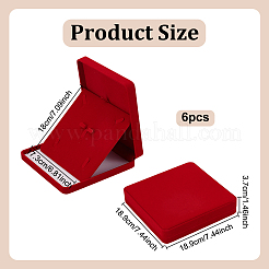 Квадратные бархатные коробки для демонстрации ожерелий&nbsp;CON-WH0095-161