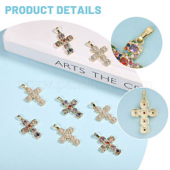 8 шт. 2 цвета латунные подвески с микропаве и кубическим цирконием&nbsp;ZIRC-CA0001-25