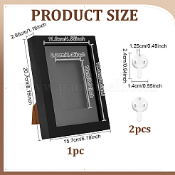 木製カード収納ディスプレイスタンド  プラスチックフック付き  長方形  ブラック  207x157x29.5mm&nbsp;AJEW-WH0752-669