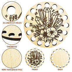 16-позиционные деревянные лотки для хранения ниток для вышивания TOOL-WH0056-033