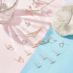 20 шт. 2-х цветная латунная фурнитура для сережек-гвоздиков&nbsp;KK-BC0008-33