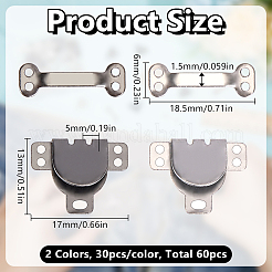 60 шт. 2 цвета регулируемый сплав костюм брюки талия потайные крючки пуговицы&nbsp;FIND-HY0004-67