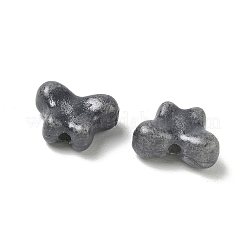 ヴィンテージの手作り磁器ビーズ  ファンシーアンティーク施釉磁器  蝶  グレー  12x16x7mm  穴：2mm&nbsp;PR-CBA4F13-K02