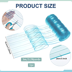 透明 PVC プラスチック ドア ストリップ カーテン  ドアスクリーン  ダークターコイズ  3000x183x2mm&nbsp;AJEW-WH0270-592B-02