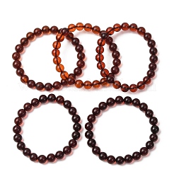 Stretcharmbänder aus natürlichem Bernstein für Damen und Herren&nbsp;BJEW-D462-01B