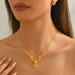 Элегантные комплекты из полых цветочных сережек и ожерелий для женщин&nbsp;QM2403