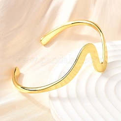 Латунь манжеты браслеты для женщин&nbsp;BJEW-F498-06G