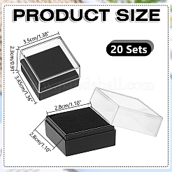 Transparente Aufbewahrungsboxen für Ausweise aus Kunststoff&nbsp;LS-CON-WH0083-017