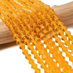 Оранжевого стекла Bicone бисер пряди&nbsp;X-GLAA-S026-6mm-12