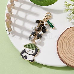Decoraciones colgantes de esmalte de aleación de panda&nbsp;HJEW-JM01275
