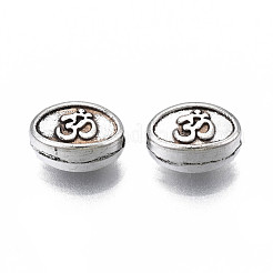 Сплавочные овальные бусины тибетского стиля  TIBEB-N007-037