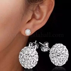 Латунный шаровой серьги EJEW-BB42387-A