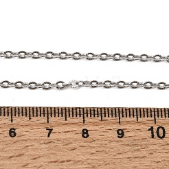 12 Stück 2.4 mm 304 Edelstahl strukturierte Kabelkette Halskette für Damen und Herren&nbsp;NJEW-H093-18P-02