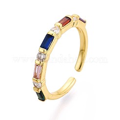 Манжеты из латуни с микро паве кубический цирконий для женщин KK-T071-55G