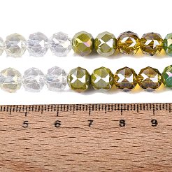 Colliers de perles en imitation jade électroplaquées&nbsp;EGLA-Q135-8MM-A15