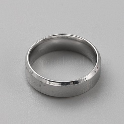 Bague simple en acier inoxydable pour femme&nbsp;RJEW-WH0015-04C