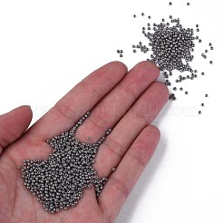11/0 チェコ不透明ガラスシードビーズ  光沢のある  ラウンド  グレー  2.2x1.5mm  穴：0.7mm  約500 G /袋&nbsp;SEED-N004-003B-15