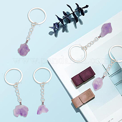 8шт самородки натуральный аметист кулон брелок KEYC-PH01507