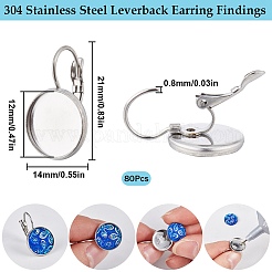 80 шт. фурнитура для сережек из нержавеющей стали 304&nbsp;STAS-SC0006-70