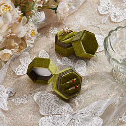 Коробки для хранения колец из полиэстера и бархата CON-WH0123-28B