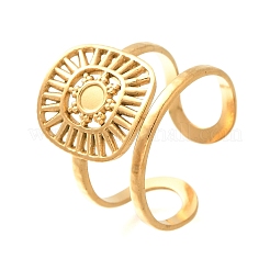 Квадрат с солнцем из нержавеющей стали 304 открытые манжеты для женщин&nbsp;LS-RJEW-M046-01G