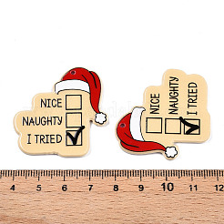 Рождественская серия напечатанные непрозрачные акриловые подвески&nbsp;OACR-Q080-01B