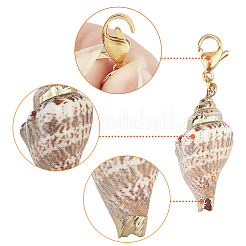 Подвески из ракушек с гальваническим покрытием&nbsp;HJEW-SC0001-08