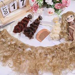 4 stücke 4 farben hohe temperatur faser lange lockige frisur puppe perücke haar&nbsp;DOLL-GL0001-03