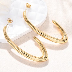 Серьги-гвоздики из нержавеющей стали 304 в форме буквы J&nbsp;EJEW-A125-19G