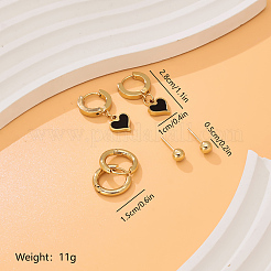 3 Paar elegante Ohrring-Sets aus Edelstahl&nbsp;OF1161-1