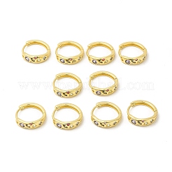 Серьги-кольца со звездами и сердцем из кубического циркония X-EJEW-E270-32G