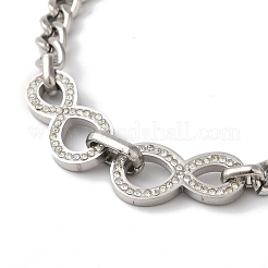 Bracciale in acciaio inossidabile 304 con micro pavé di zirconi cubici&nbsp;BJEW-C070-02P