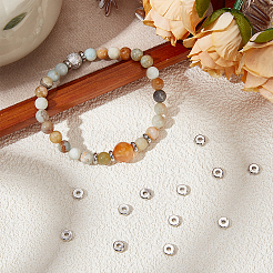 150 шт. настоящих платиновых латунных бусинок-разделителей&nbsp;KK-BC0014-20