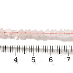 天然石ローズクォーツビーズ連売り  スター  4x4.5x2mm  穴：0.8mm  約102個/連  15.35インチ（39cm）&nbsp;G-G085-B19-01