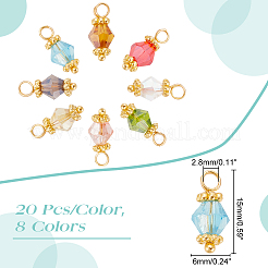 160шт 8 цвета подвески из гальванического стекла&nbsp;PALLOY-AB00094