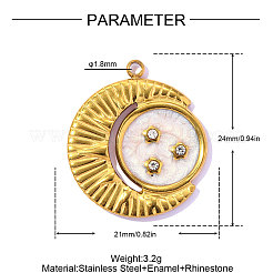 304 Edelstahl-Emaille-Anhänger&nbsp;STAS-OY016-13G