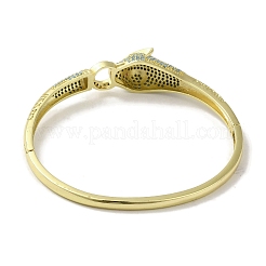 Женский браслет на шарнире с леопардовым принтом из латуни BJEW-K246-21B-G