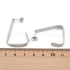 Серьги-гвоздики трапециевидной формы из нержавеющей стали 304&nbsp;EJEW-P324-13P