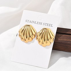 Серьги-гвоздики в форме ракушки из нержавеющей стали 304 для женщин&nbsp;LS-EJEW-K306-23G